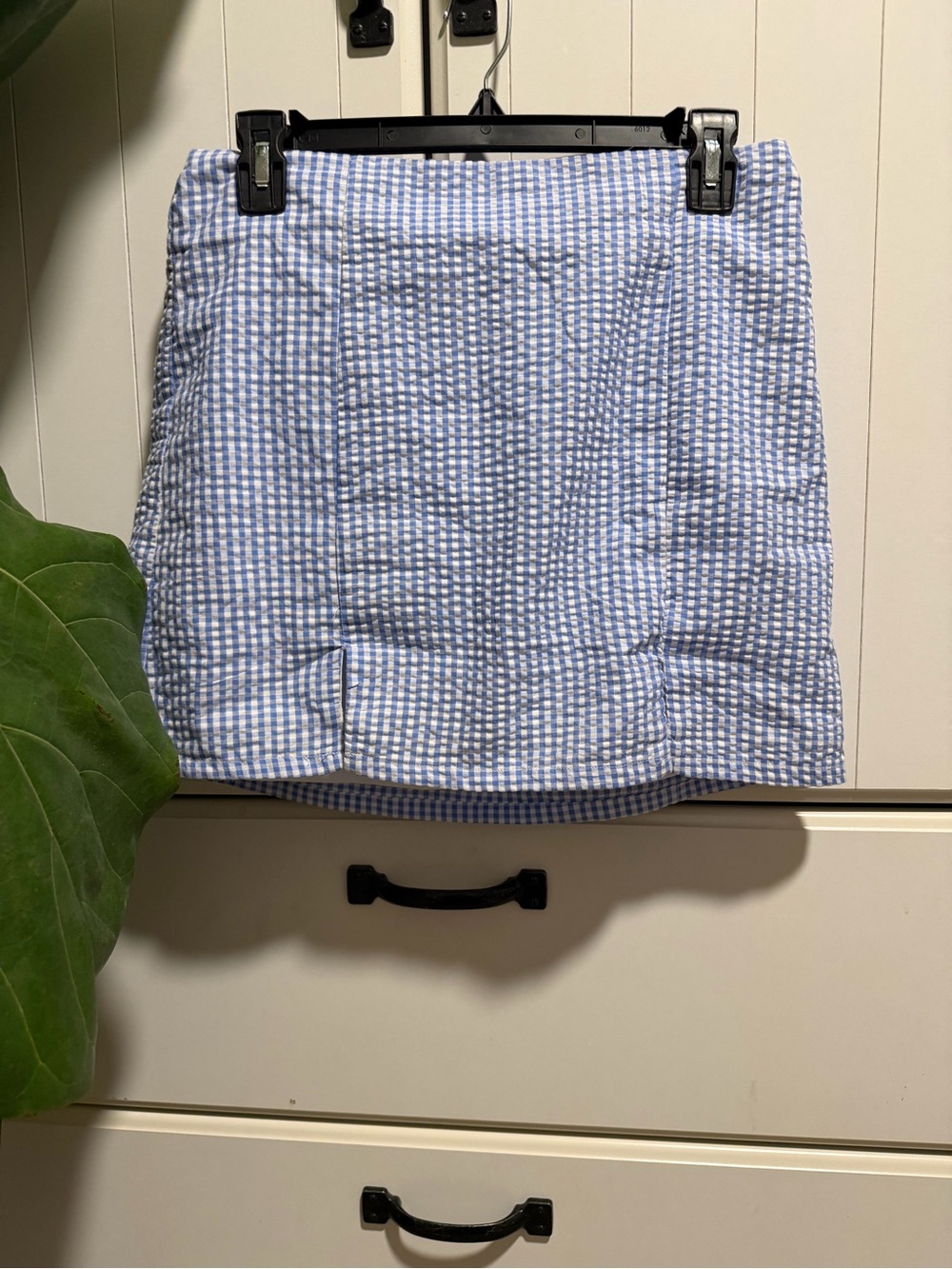 136 - No Boundaries Light Blue and White Gingham Mini Skirt
